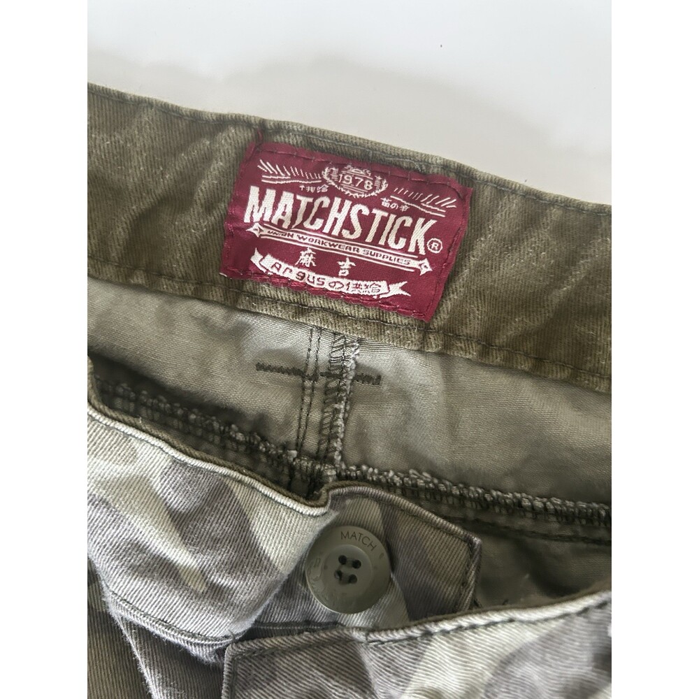Matchstick Camo Cargo Pants – Utility Military Y2K Gorpcore Streetwear (Unisex) - Picture 4 of 5